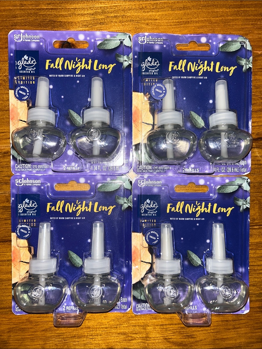 NEW- Glade PlugIns (Fall Night Long) 2 Pack Refills Air Freshener